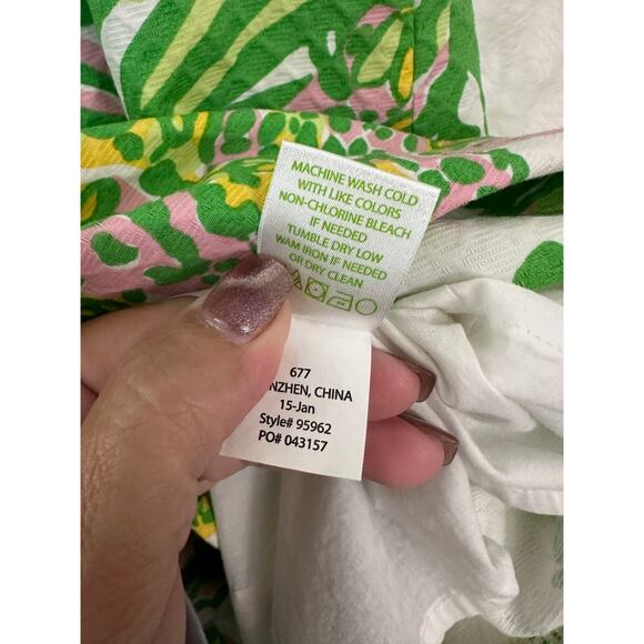 Lilly Pulitzer Rosie Shift Dress 10 Lace Trim Beachy Tropical - Picture 7 of 9